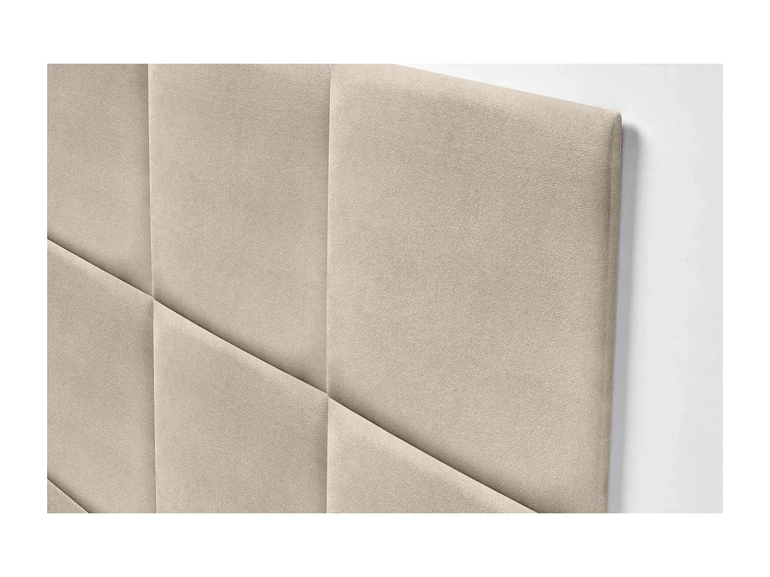 Luxuriöse gepolsterte Bettpaneele aus Stoff, selbstklebend und austauschbar, Beige 80 cm