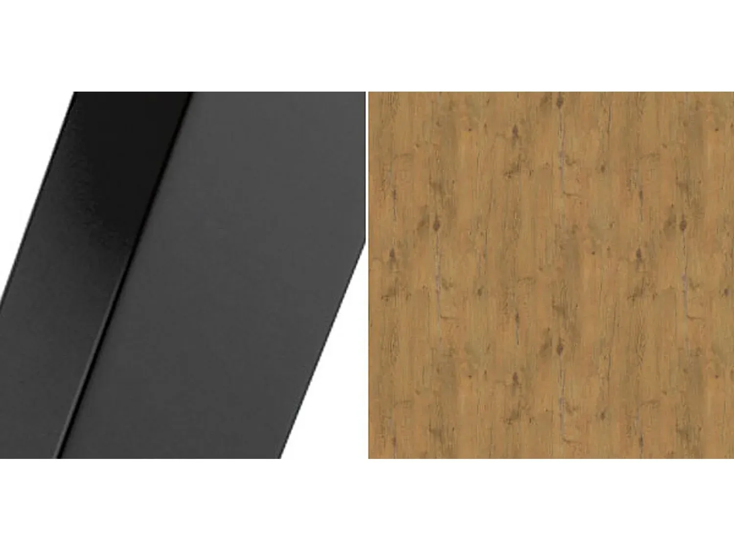 Moderner Esszimmertisch aus Eiche und Schwarz, ausziehbar