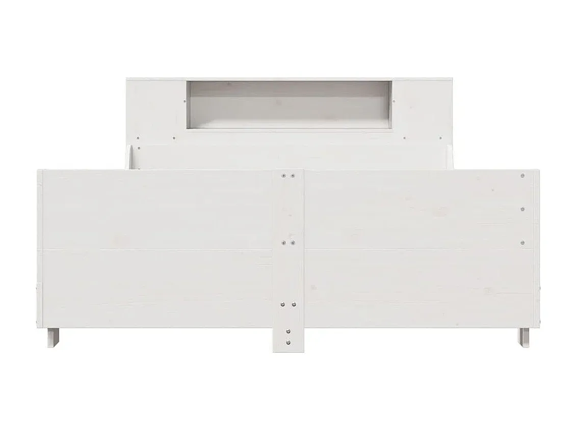 Bett aus Kiefernholz in Weiß 120x190 cm ohne Matratze