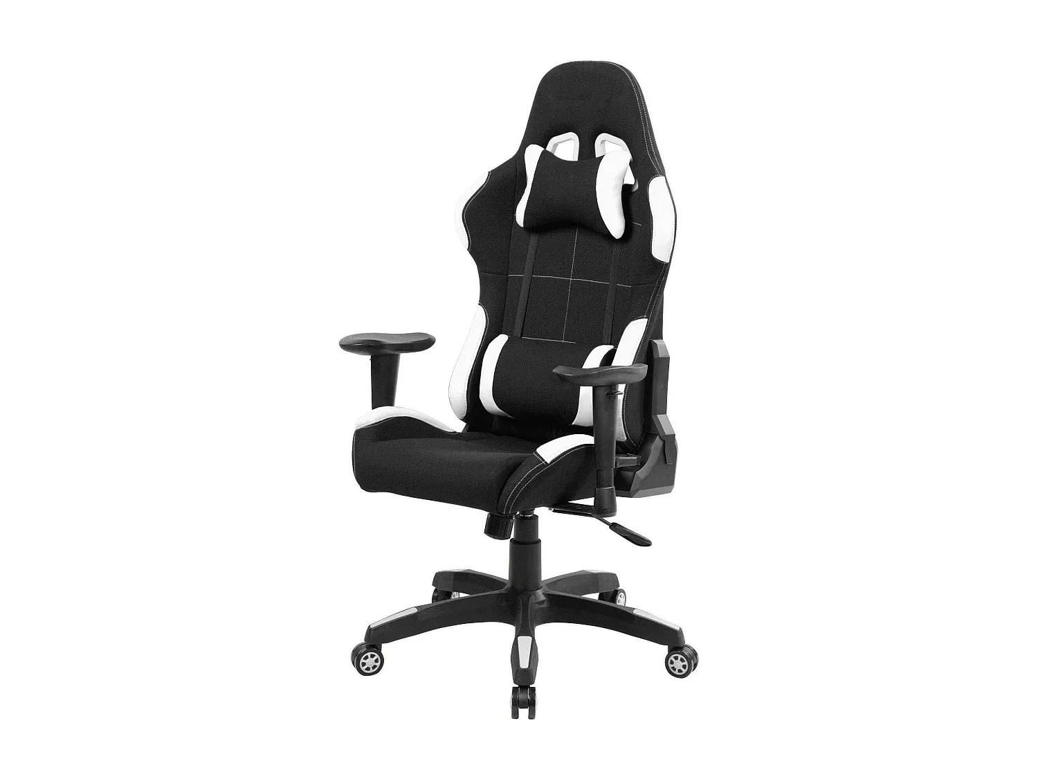 Ergonomischer Gaming-Stuhl in Schwarz und Weiß, höhenverstellbar