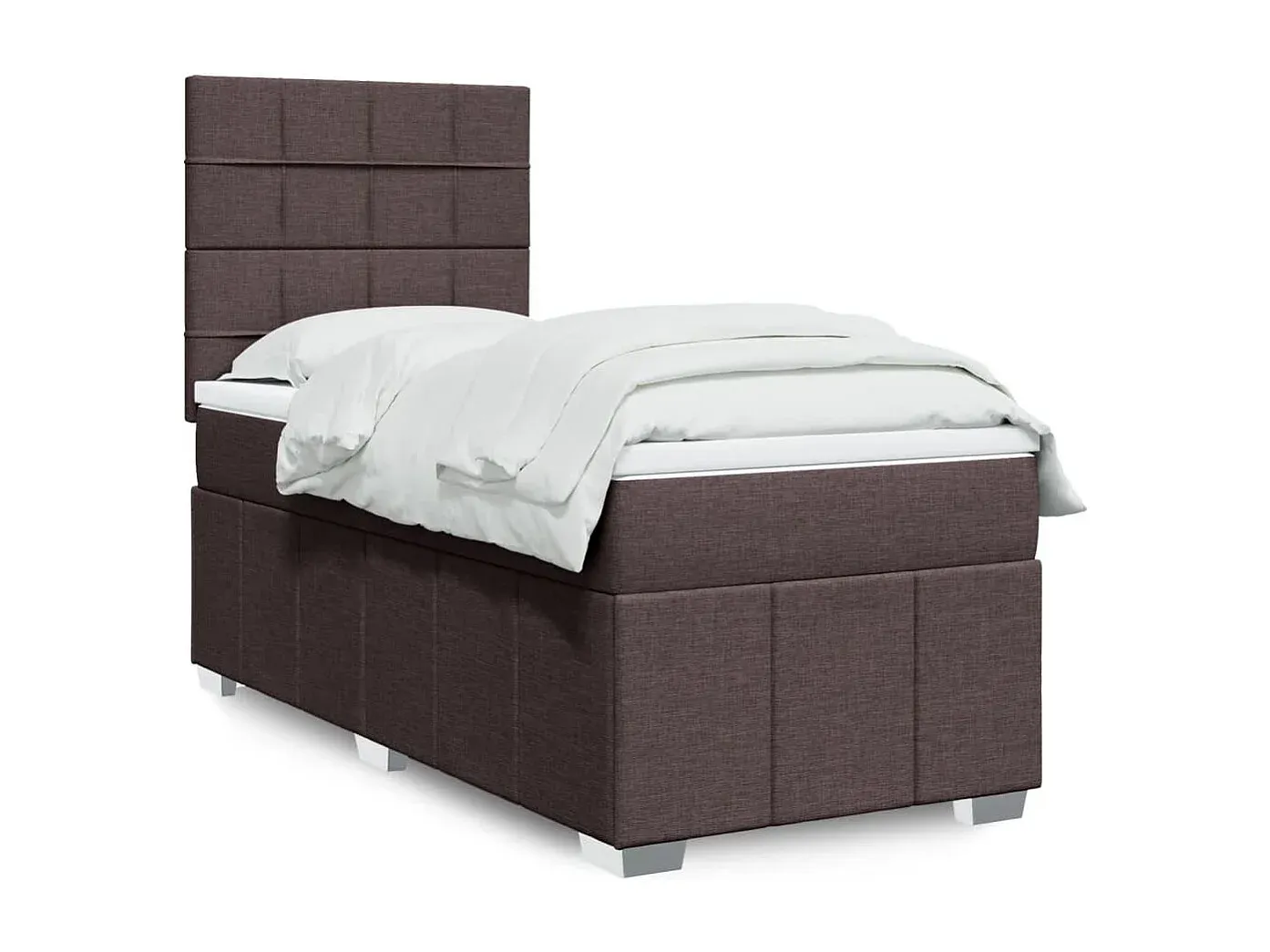 Komfortables Bett mit Matratze Dunkelbraun 90x190 cm