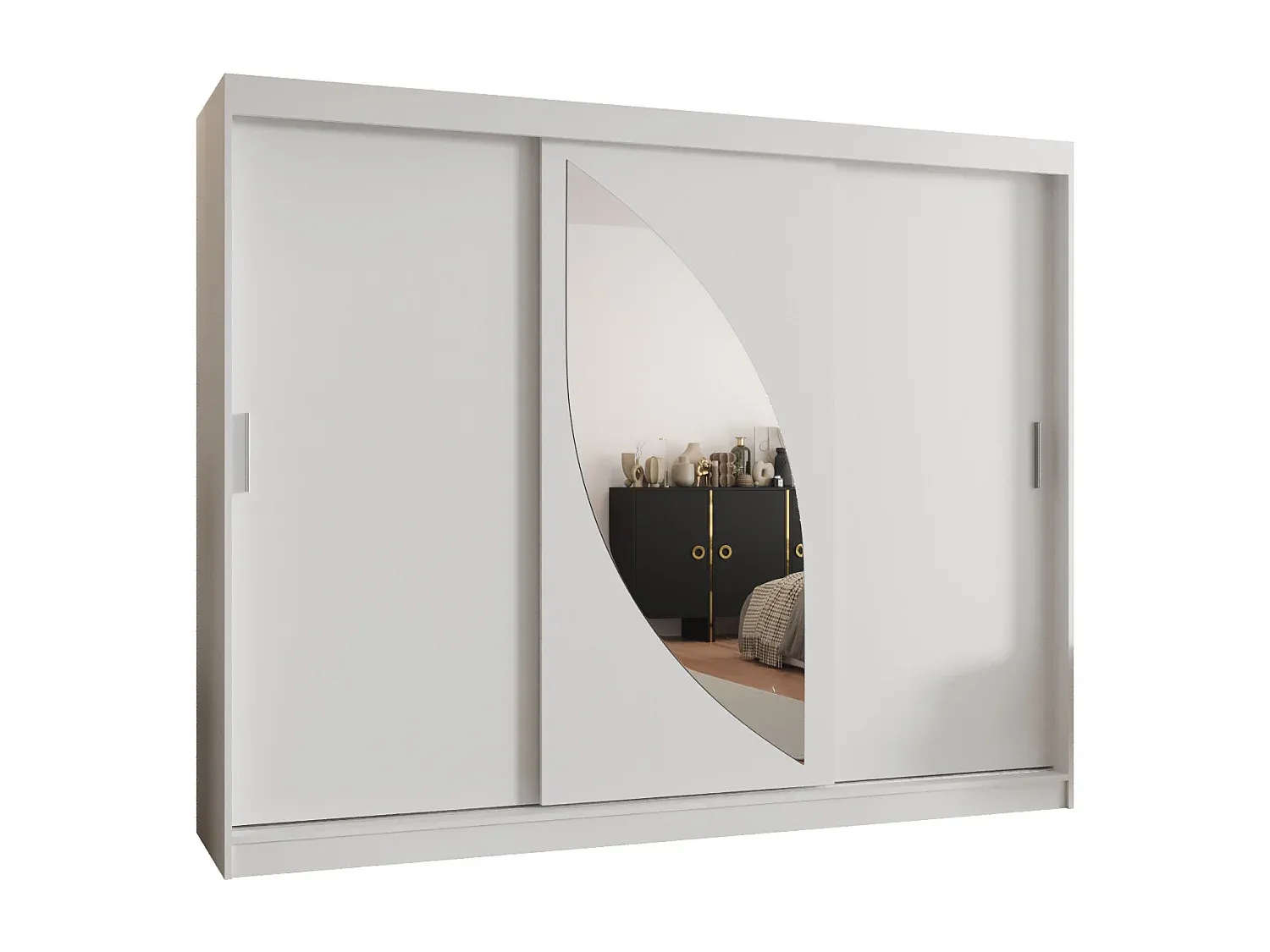 Großer Kleiderschrank mit Schiebetüren in Weiß