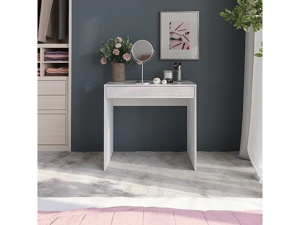 Moderner Schminktisch in Hochglanz Weiß