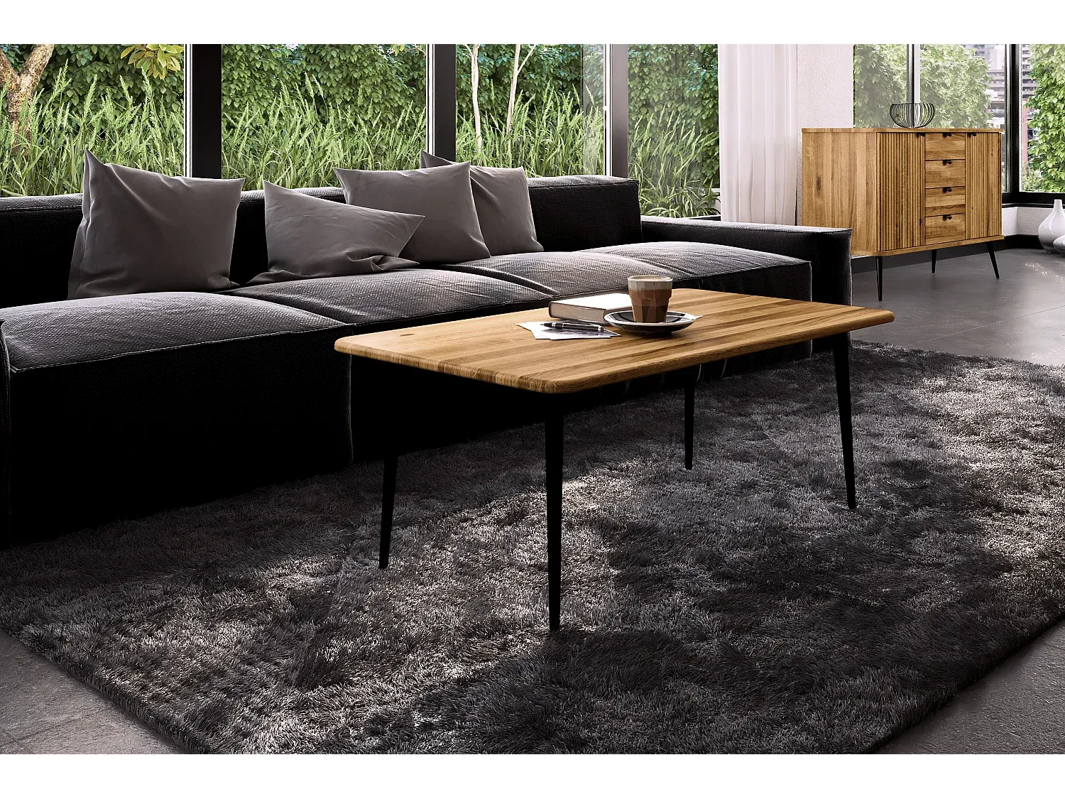 Naturgeölter Couchtisch aus Wildeiche 60x80