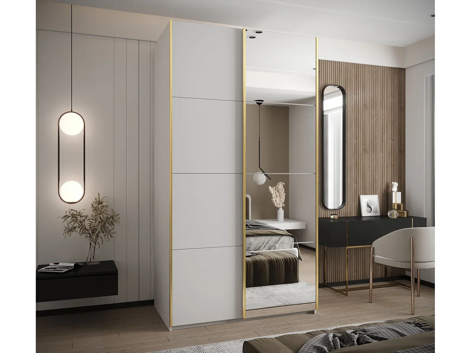 Moderner Schwebetürenschrank mit Stauraum