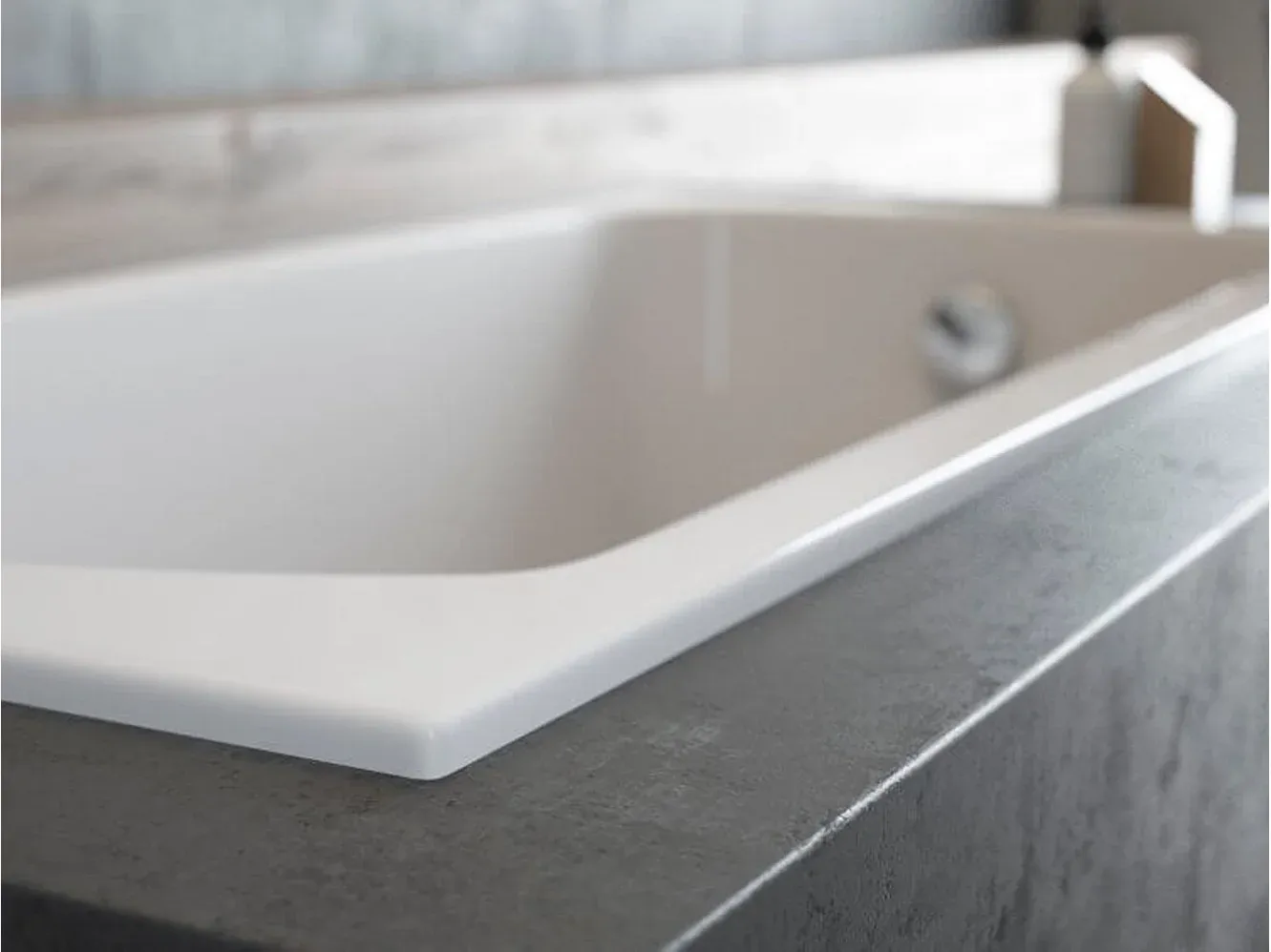 Badewanne Rechteck 170x75 mit Ablage und Zubehör