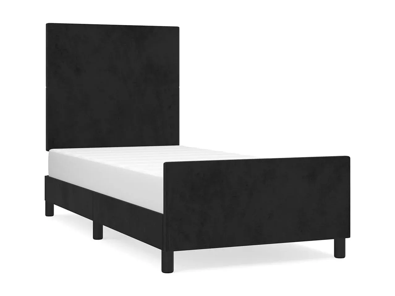 Elegantes Samtbett in Schwarz 100x200 cm