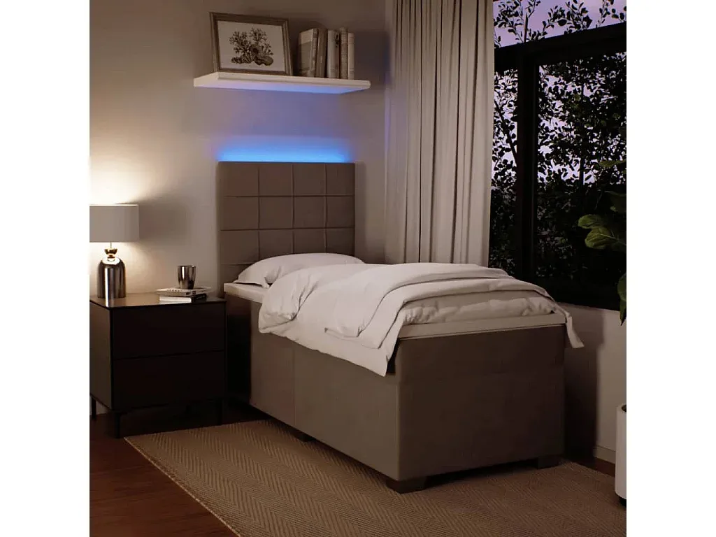 Elegantes Polsterbett mit Komfortmatratze 90x200 cm