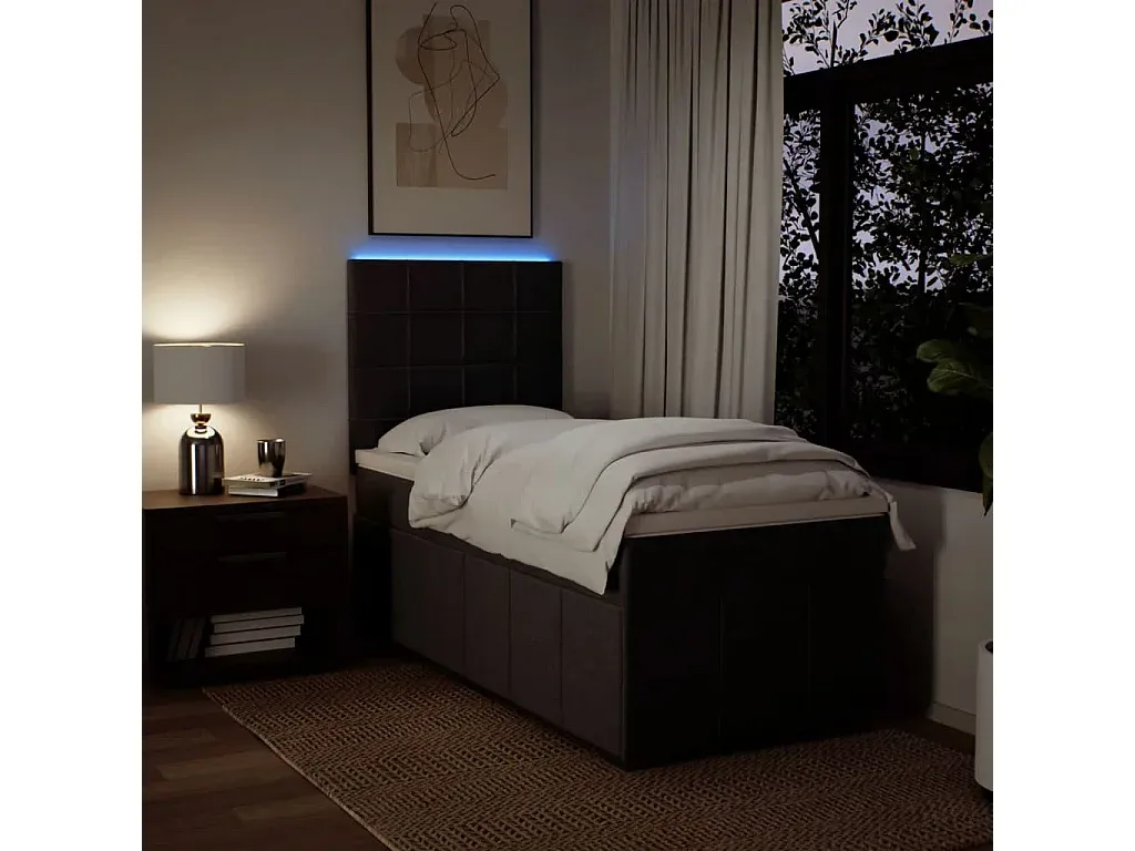 Komfortables Bett mit Matratze Dunkelbraun 90x190 cm