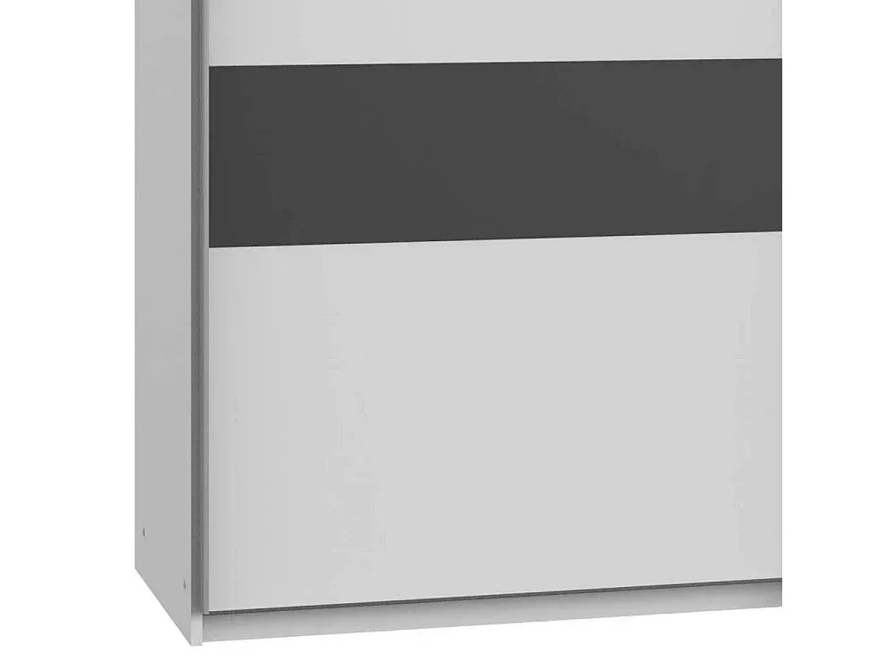 Eleganter Kleiderschrank in Dunkelgrau und Weiß