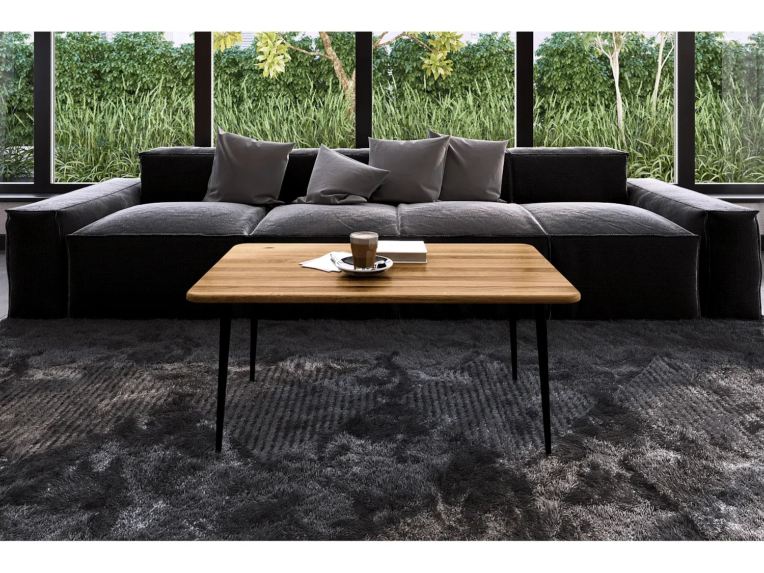 Naturgeölter Couchtisch aus Wildeiche 60x80