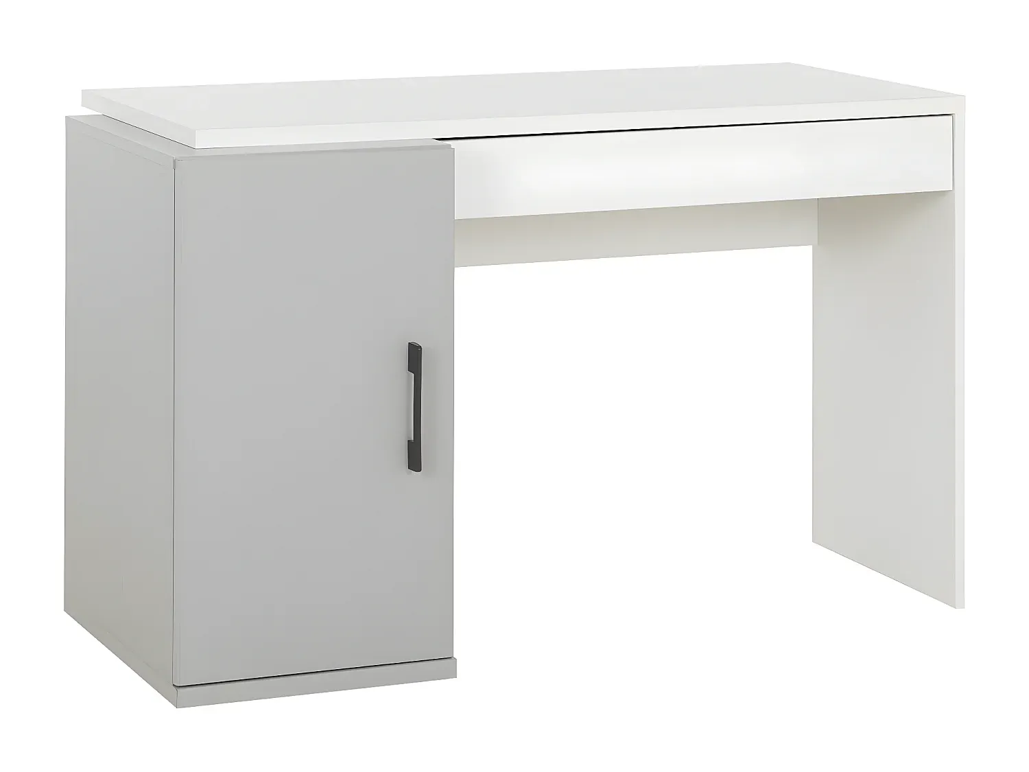 Grauer Schreibtisch mit Stauraum und Schublade, hergestellt in Frankreich