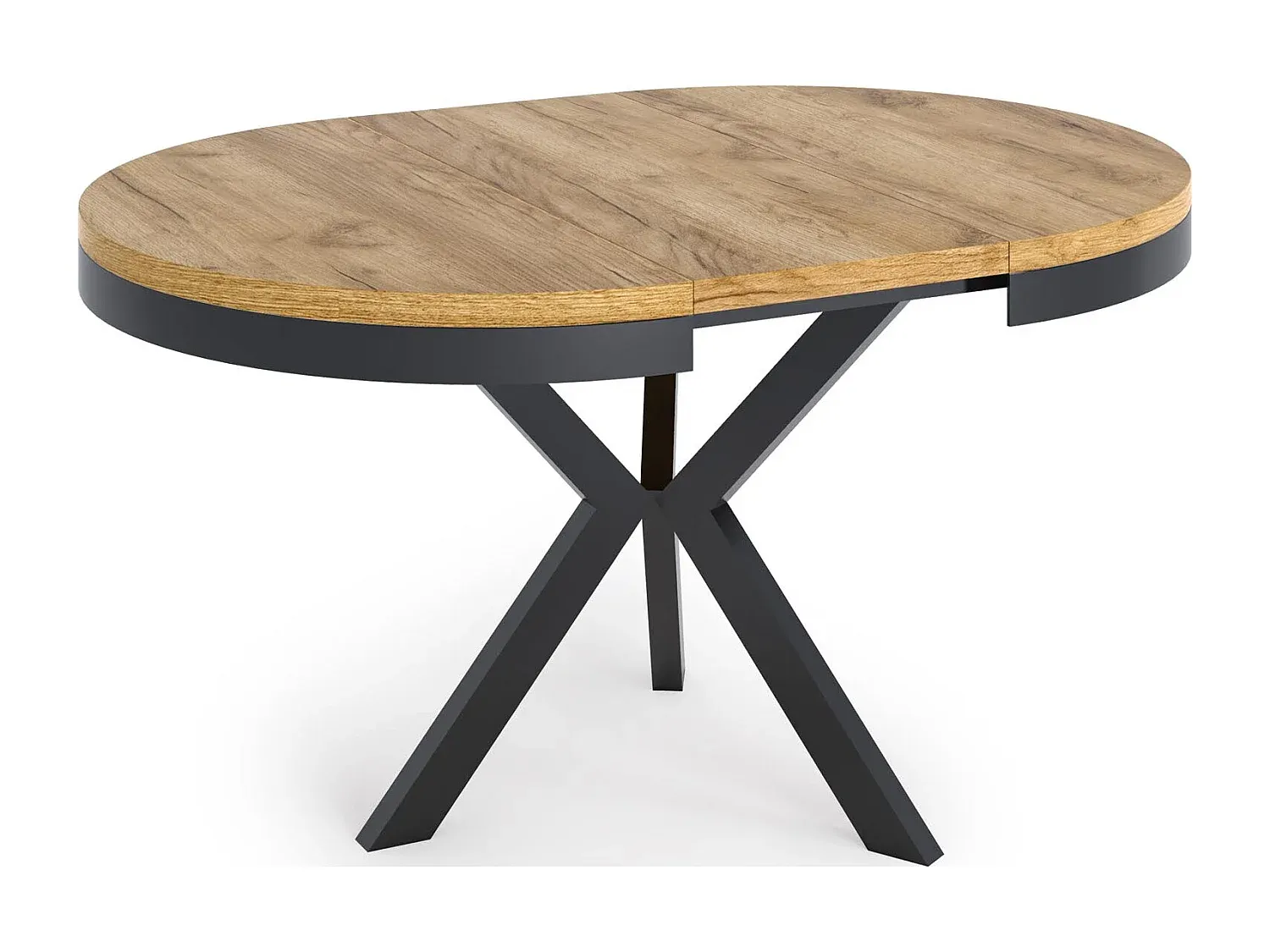 Ausziehbarer Esstisch im Industriestil mit Metallbeinen