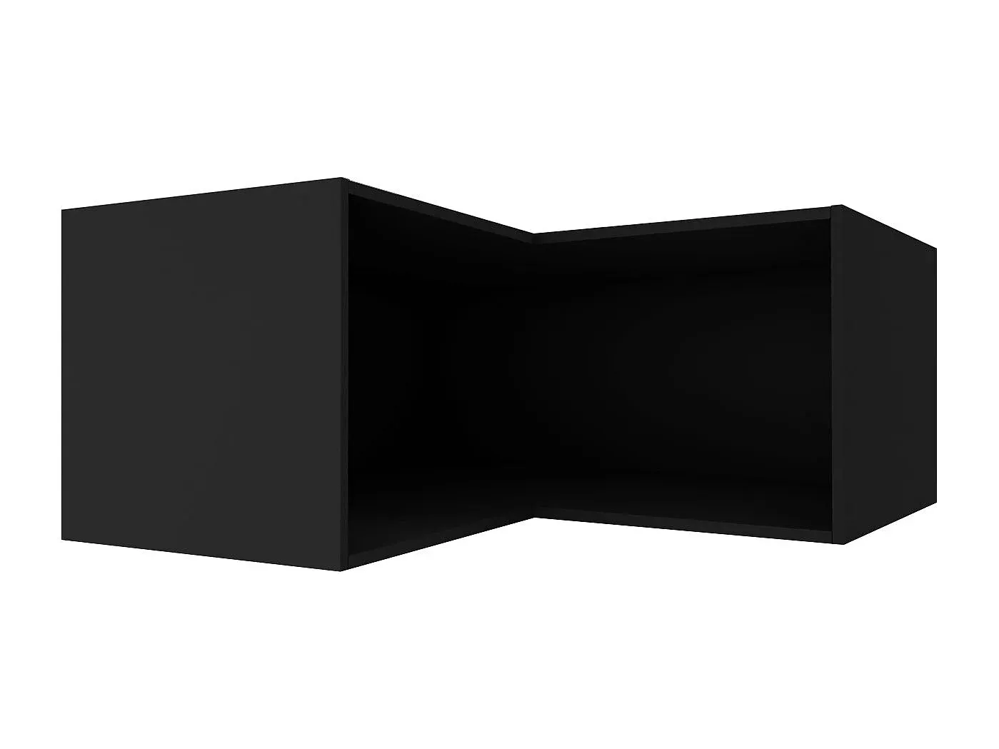 Eck-Wandschrank in Schwarz Hochglanz-Matt Finish