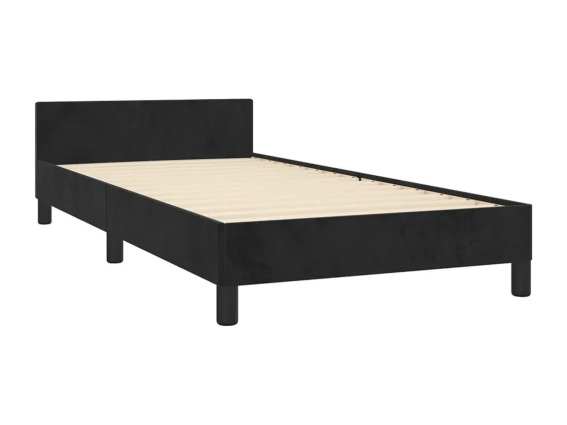 Elegantes Samtbett in Schwarz 100x200 cm