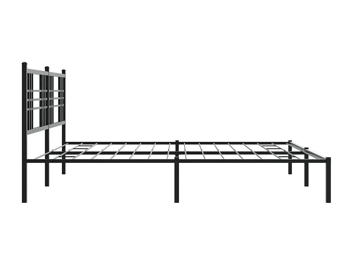 Metallbett mit Kopfteil in Schwarz 180x200 cm