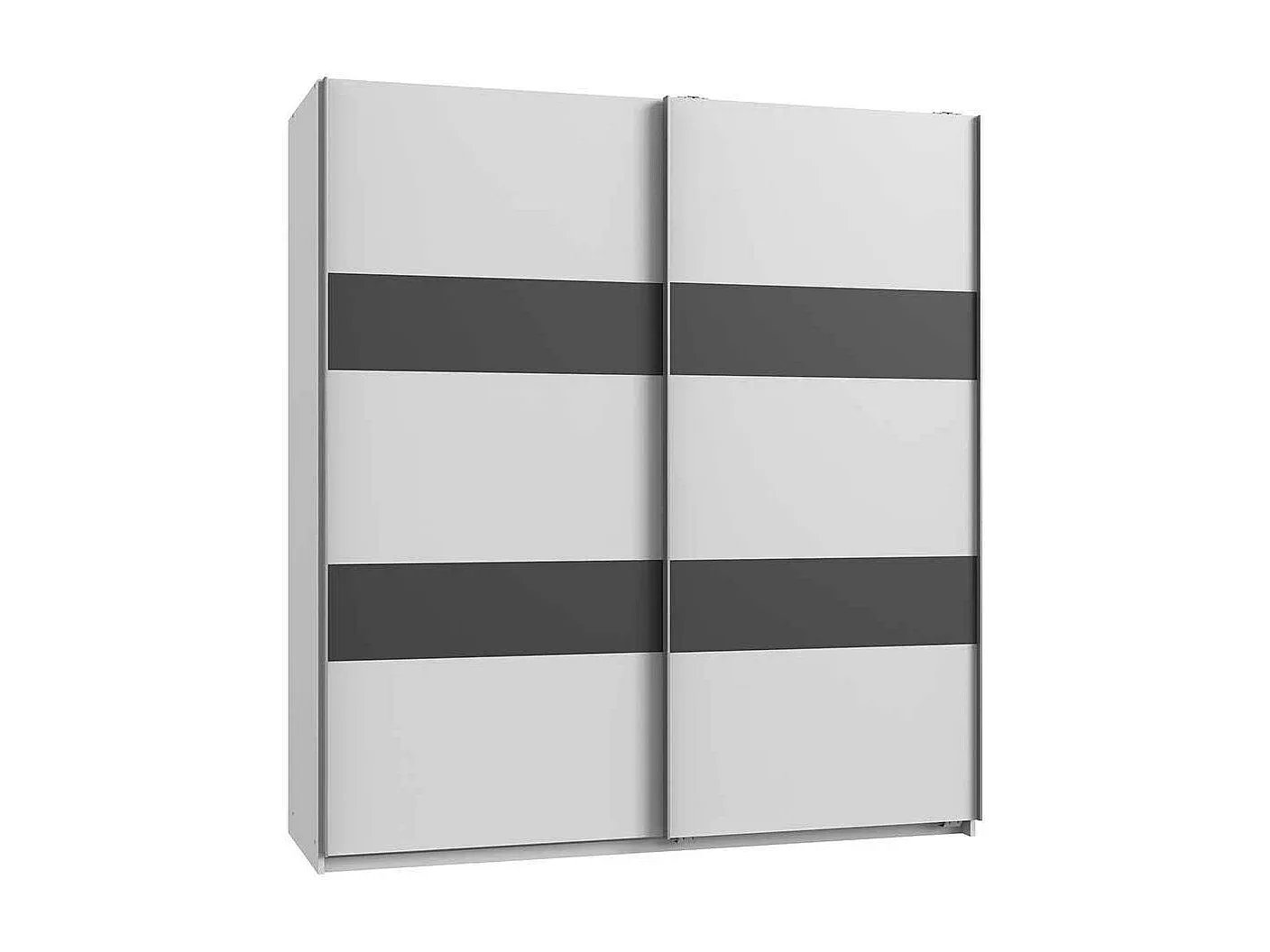 Eleganter Kleiderschrank in Dunkelgrau und Weiß