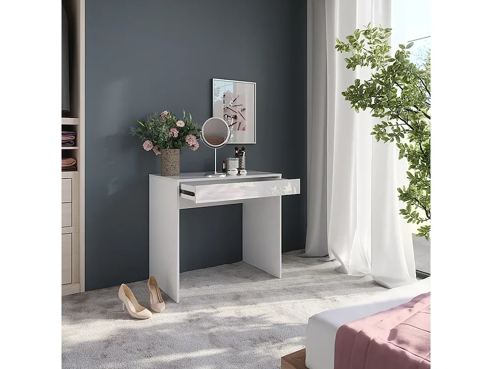 Moderner Schminktisch in Hochglanz Weiß