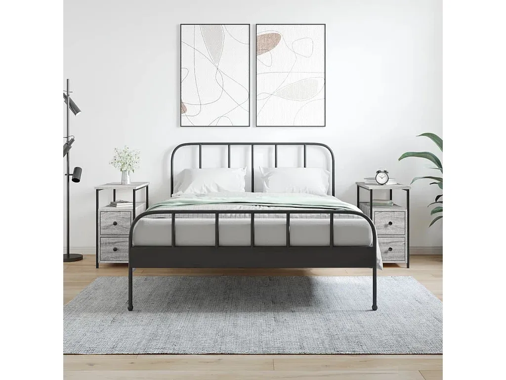 Nachttisch-Set Grau Sonoma Holzwerkstoff