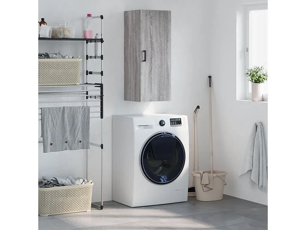 Moderner Hängeschrank in Grau Sonoma 34,5x34x90 cm