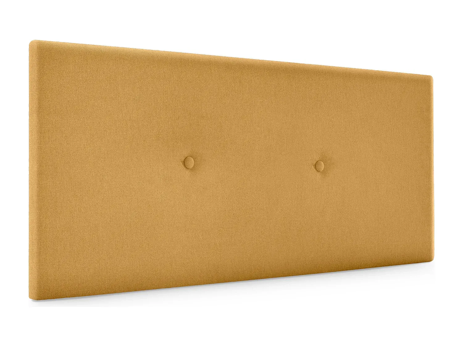 Stoff-Kopfteil glatt mit Knöpfen 110x50cm in Senfgelb