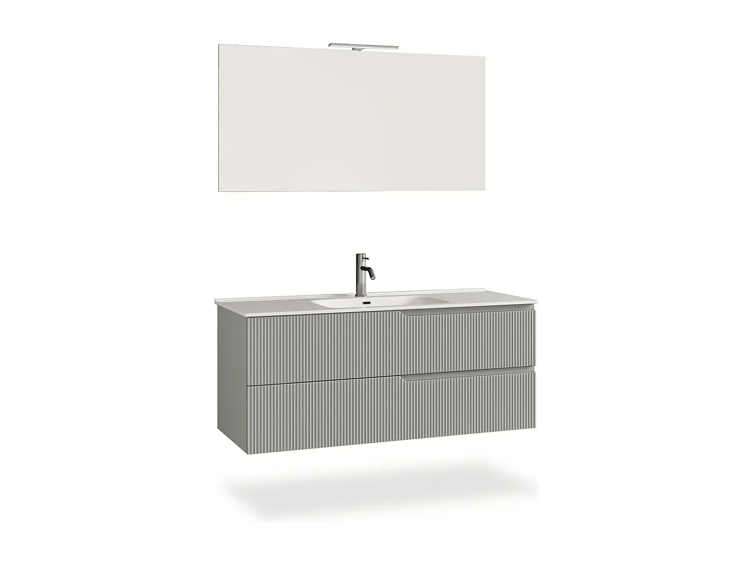 4-teiliges Set in Mattgrau