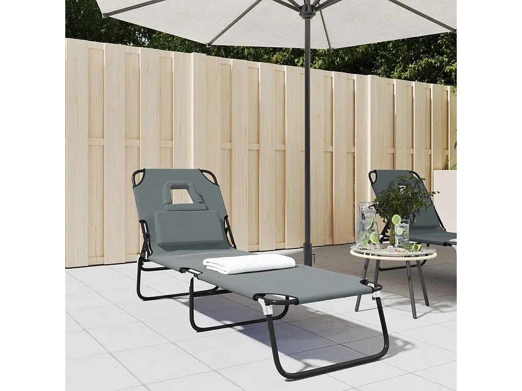 Klappbare Sonnenliege mit Oxford-Stoff und Stahlrahmen