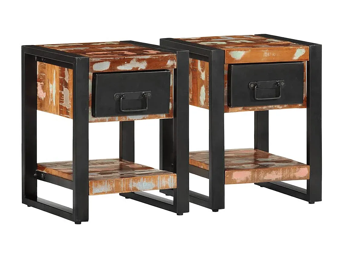 Holz-Nachttisch Set mit Stauraum