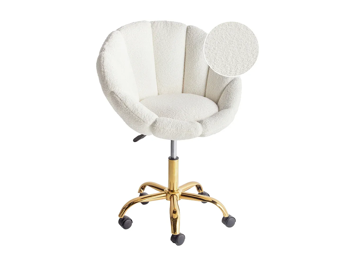 Ergonomischer Bürostuhl in Weiß mit verstellbarer Höhe und Rollfunktion