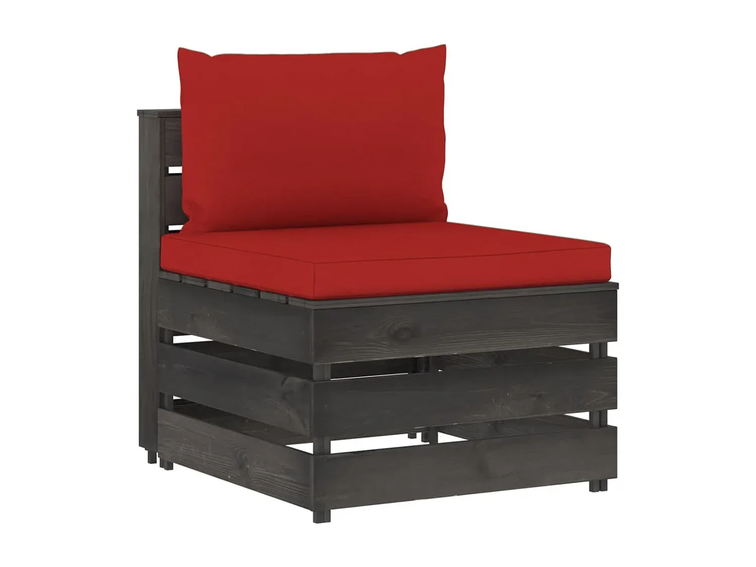 Verstellbares Lounge-Sofa mit Kissen in Grau