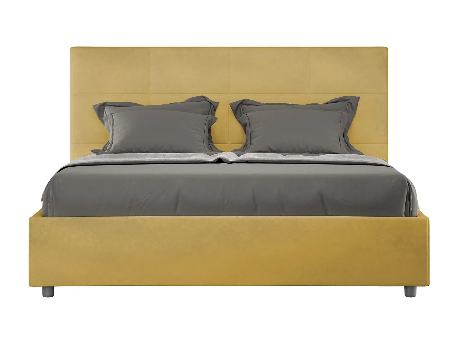 Polsterbett mit Stauraum in Ocker Mikrofaser 160x190 cm