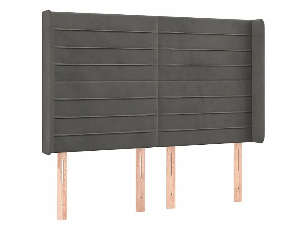 Verstellbares Kopfteil mit LED, Samt Dunkelgrau