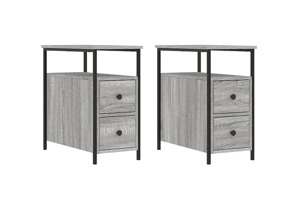 Nachttisch-Set Grau Sonoma Holzwerkstoff