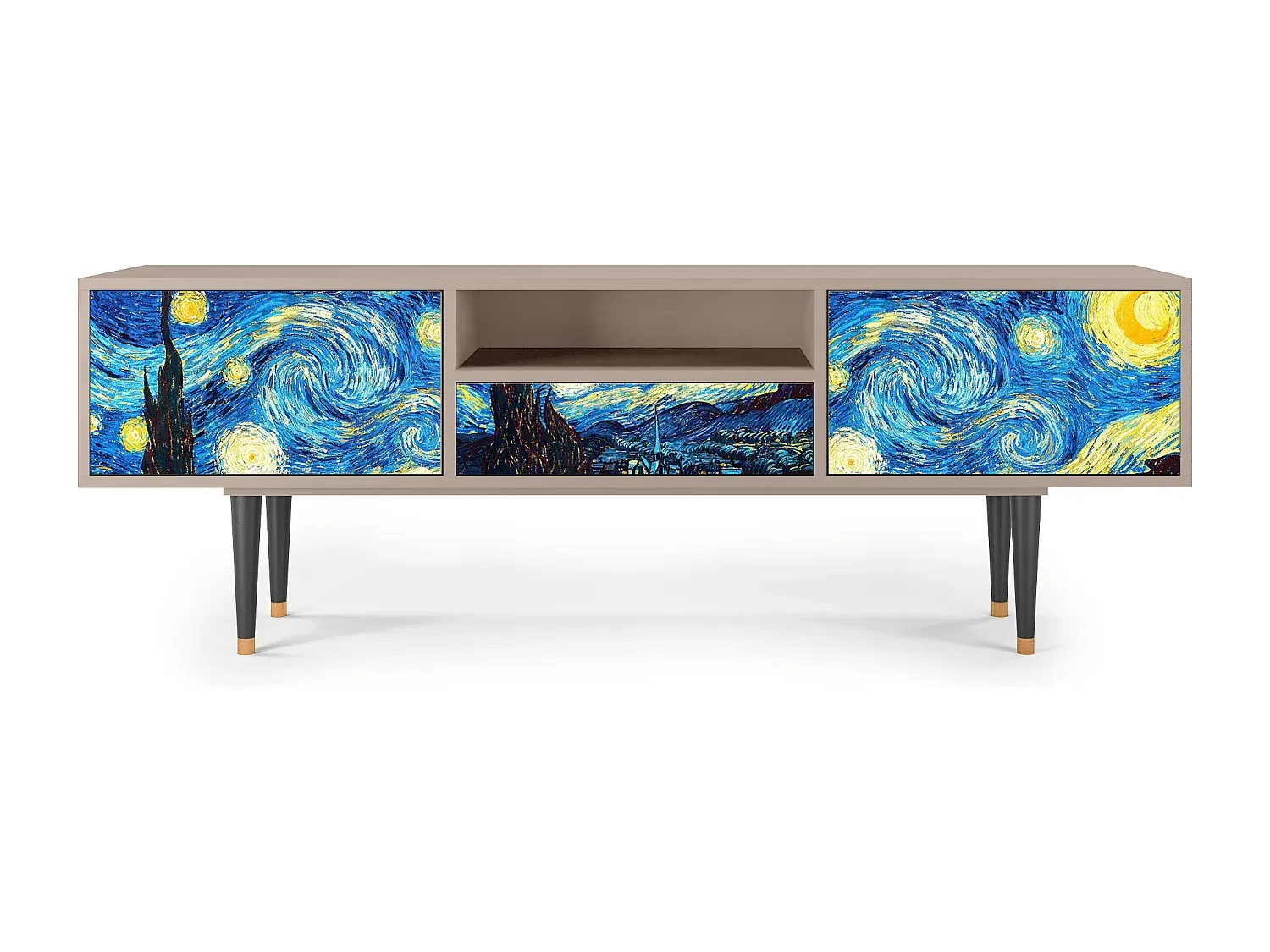 Fernsehmöbel - Modernes Design mit Stauraum - Eiche