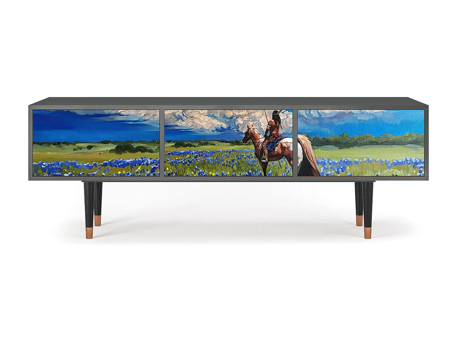 Moderner TV-Schrank in Anthrazit, 170x59x48 cm