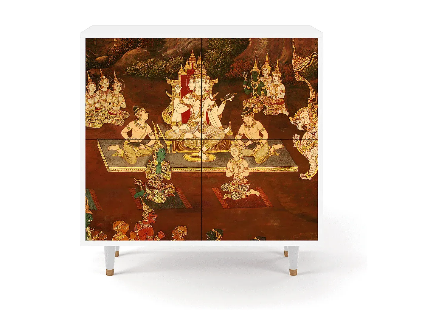 Moderner Stauraum mit Türen und Regalen, 94x96x48 cm, Weiß