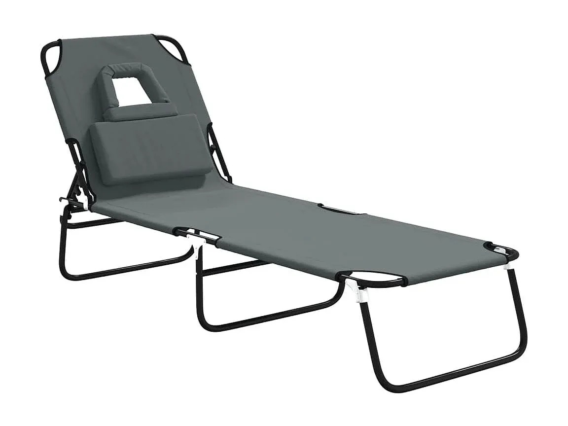 Klappbare Sonnenliege mit Oxford-Stoff und Stahlrahmen