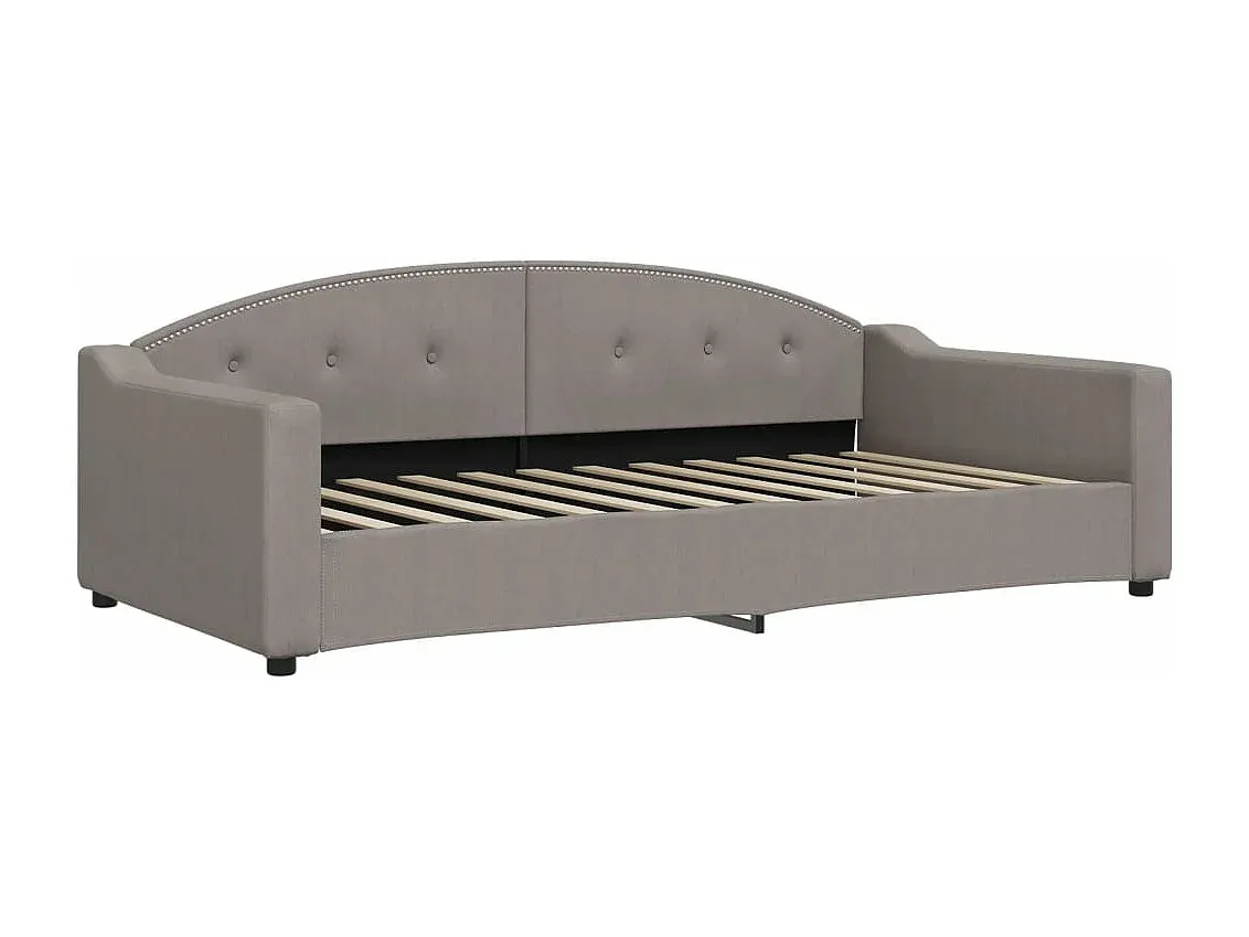 Doppelbett in Taupe 100x200 cm aus Stoff