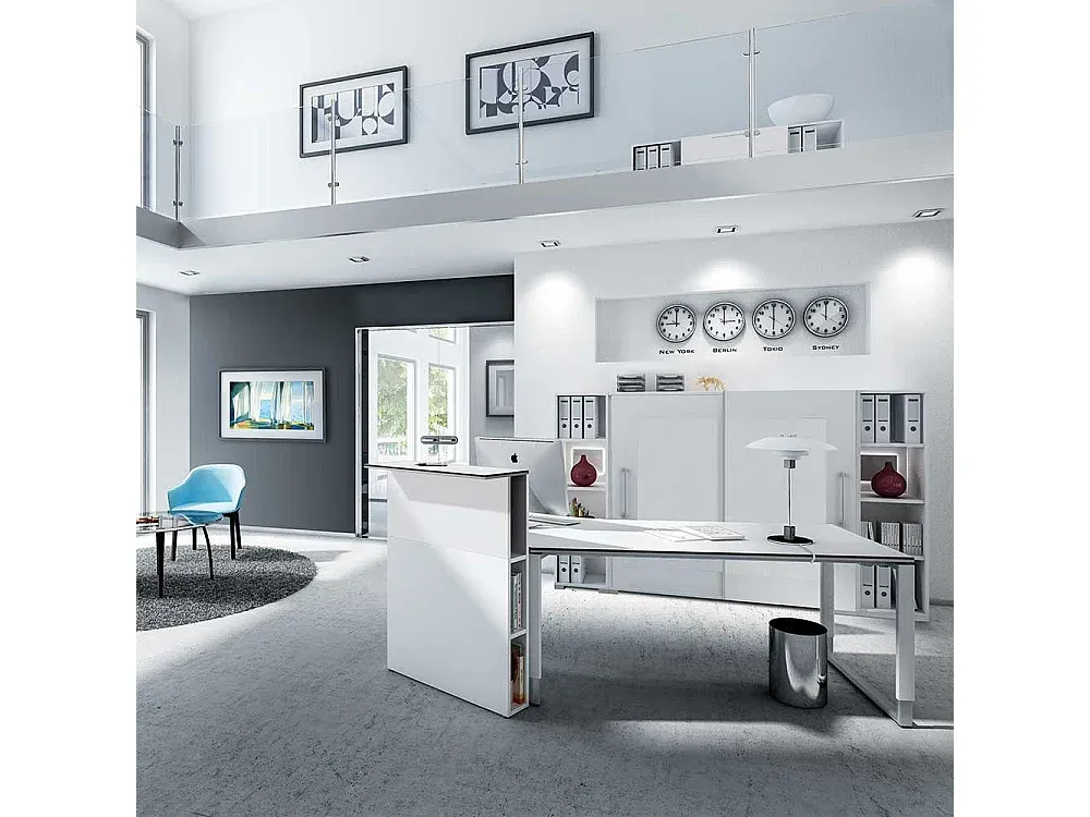 Höhenverstellbarer Arbeitstisch 180 cm Weiß