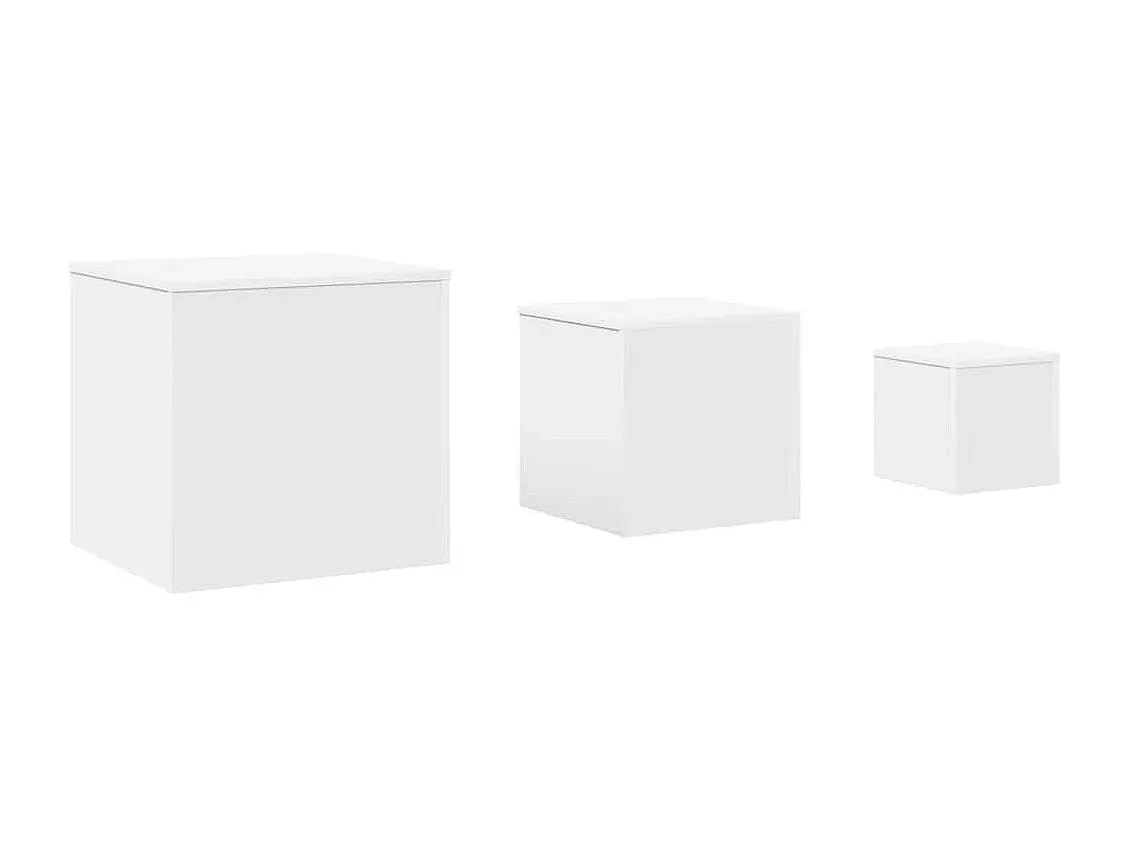 Moderne Beistelltische im 3er-Set aus Holz