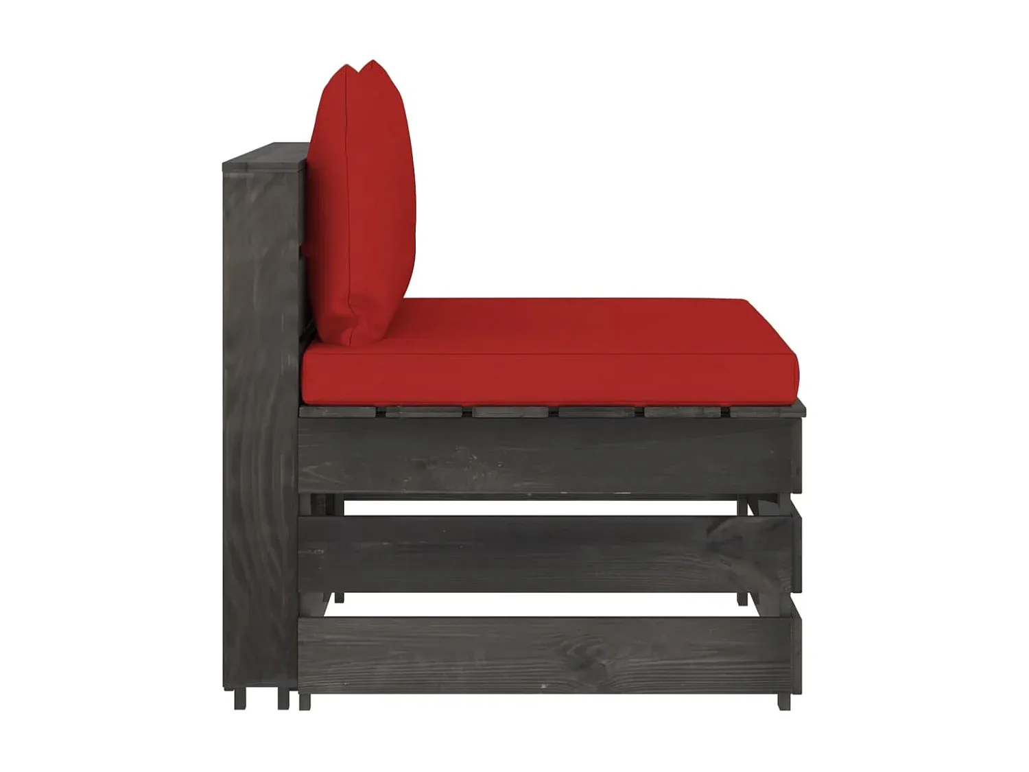 Verstellbares Lounge-Sofa mit Kissen in Grau