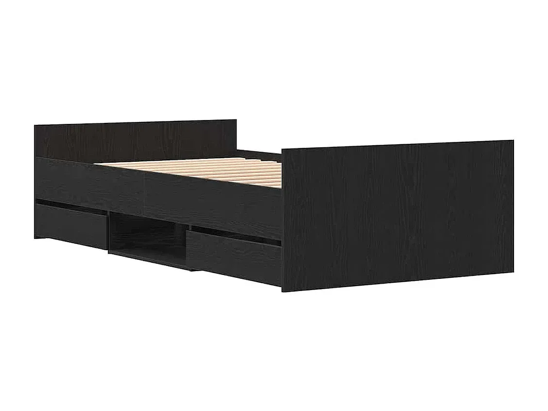 Elegantes Bettgestell aus Schwarzer Eiche 90 x 200 cm