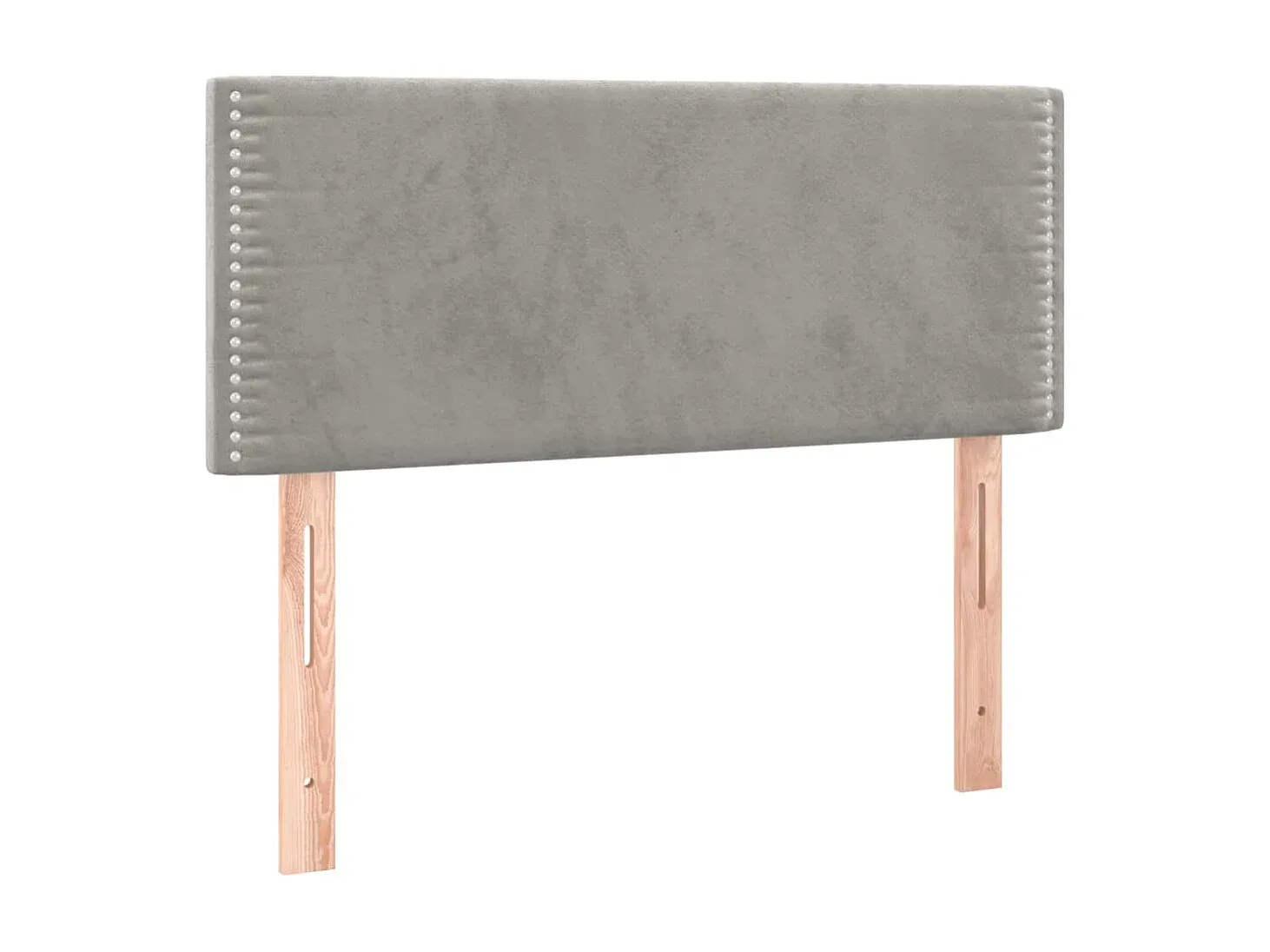 Elegantes hellgraues Samt-Kopfteil 90x5x78/88 cm