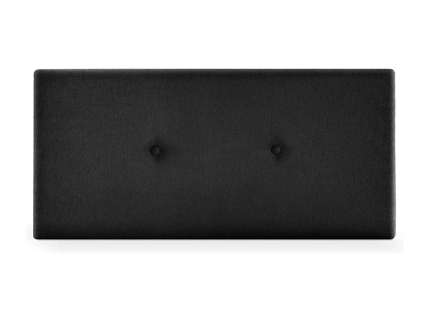 Glattes Stoffkopfteil mit Knöpfen, 110x50cm, Schwarz