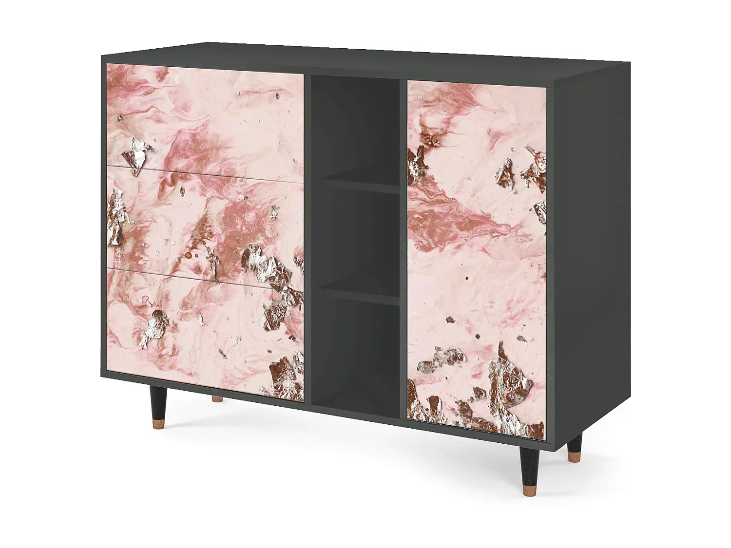 Moderne Sideboard mit Stauraum, Anthrazit