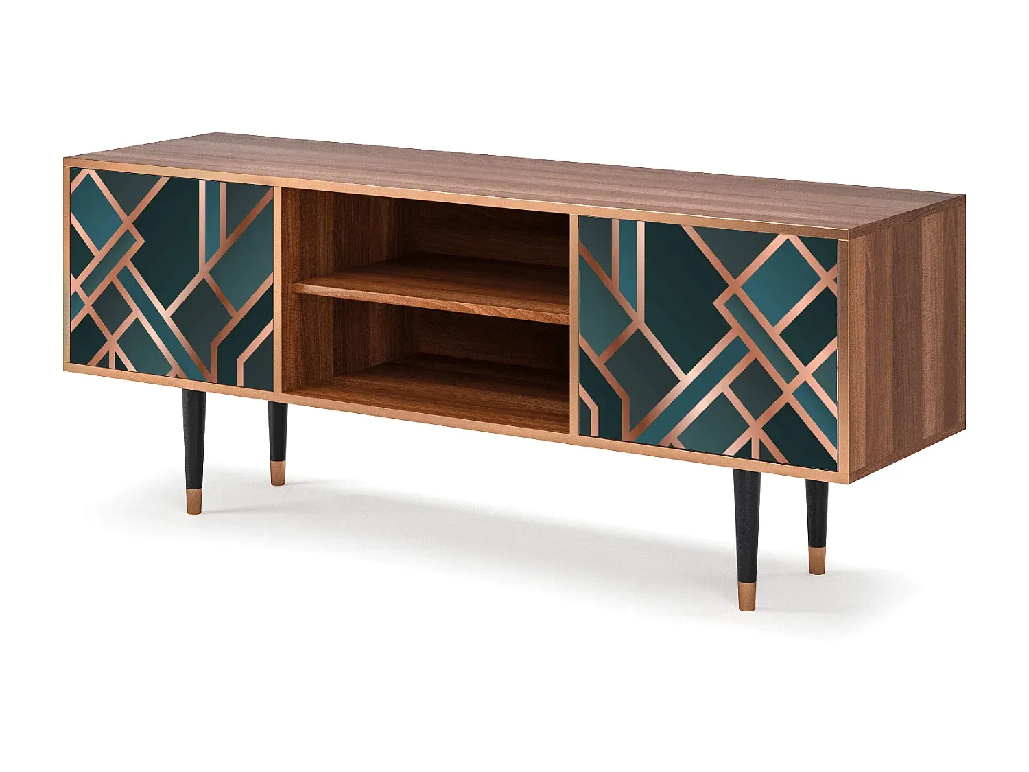 Fernsehtisch - Zeitloses Design in Walnuss