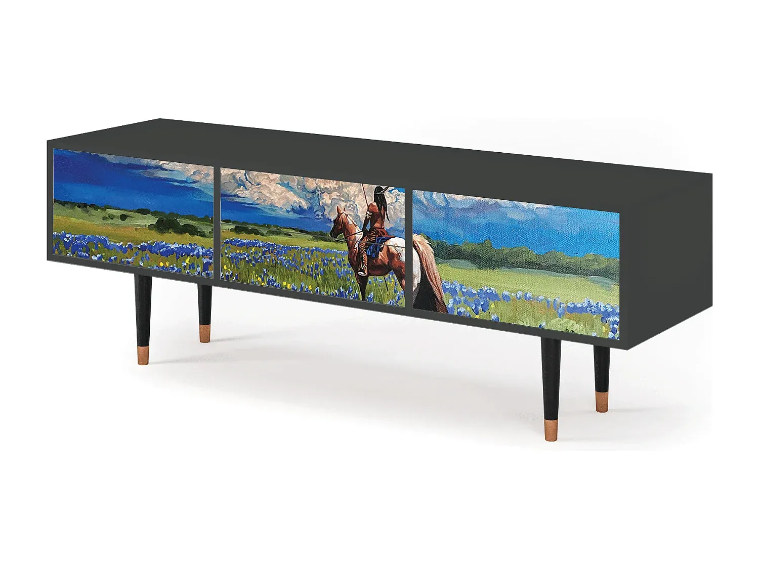 Moderner TV-Schrank in Anthrazit, 170x59x48 cm