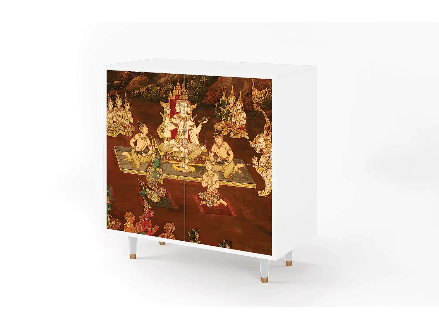 Moderner Stauraum mit Türen und Regalen, 94x96x48 cm, Weiß