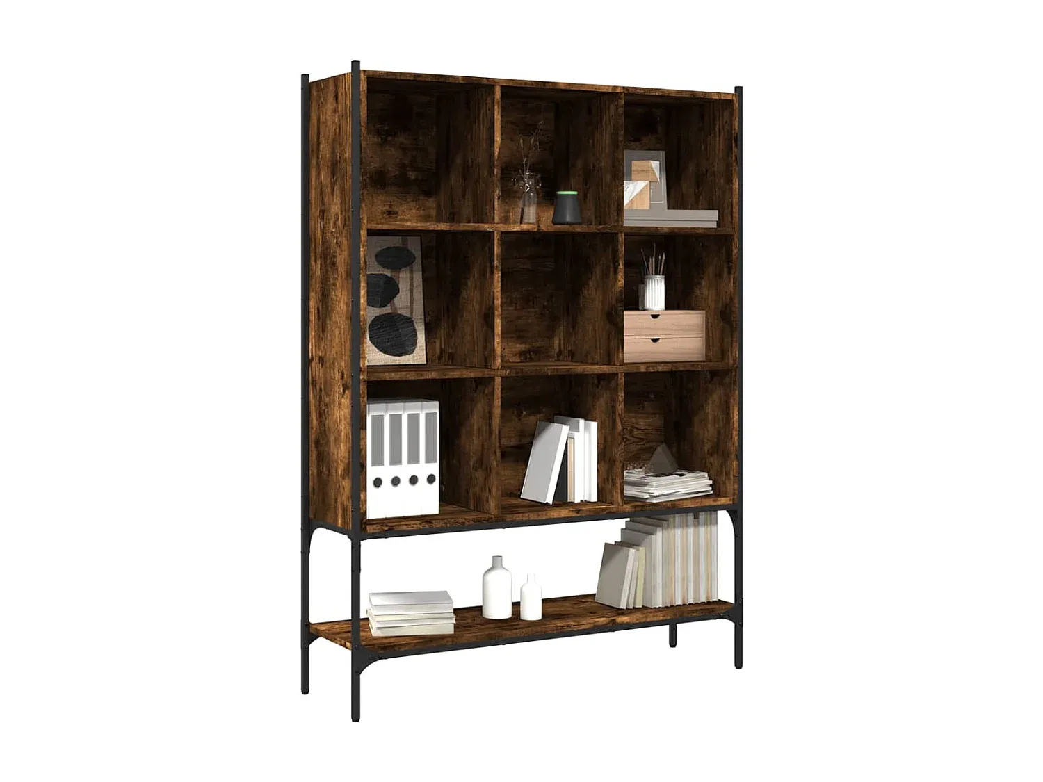 Modernes Bücherregal aus Holzwerkstoff in Räuchereiche