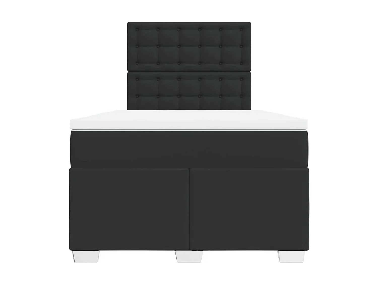 Elegantes Kunstleder-Polsterbett 120x200 cm in Schwarz mit Matratze